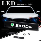 Skoda Logo Car Front Hood Grille LED Light
