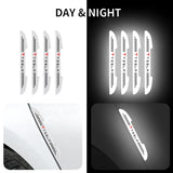 4pcs Tesla Car Door Bumper Strip Anti-collision Protection Sticker