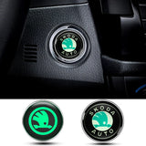 Skoda Luminous Car Engine One-click Start Stop Button Cover Sticker