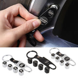4pcs/set Land Rover Range Rover Car Air Valve Stem Cap Auto Tyre Valve Covers with Keychain