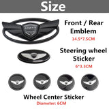 7pcs Hyundai GENESIS ABS Car Front Emblem Rear Badge Steering Wheel Sticker Wheel Center Hub Sticker