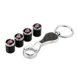 4pcs/set Ford ST Logo Carbon Fiber Car Air Valve Stem Caps Auto Tyre Valve Covers with Wrench