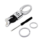 Hyundai Logo PU Leather Braided Rope Car Keychain