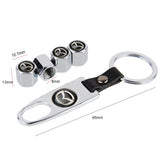 4pcs/set Mazda MS Mazdaspeed Car Air Valve Stem Cap Auto Tyre Valve Covers with Keychain