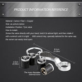 4pcs/set Citroen Logo Carbon Fiber Car Air Valve Stem Caps Auto Tyre Valve Covers with Wrench