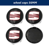 4pcs/set 56mm 60mm 63mm SEAT ABS Car Wheel Hub Center Caps Covers
