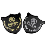 Skoda Metal Carbon Fiber Car Rear Sticker Shield Trunk Emblem Badge Decal
