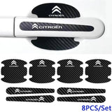 Citroen Carbon Fiber Car Door Bowl Handle Anti-collision Protective Stickers Scratches Film