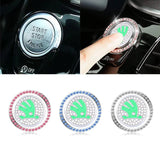 Skoda Diamond Car Engine One-click Start Stop Button Cover Sticker