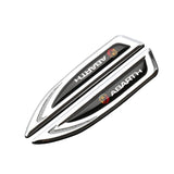 2pcs Abarth Metal Car Side Fender Emblem Sticker Decal