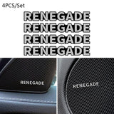 4pcs/set Jeep Cherokee Renegade Metal Car Stereo Sticker Auto Audio Emblem Decal