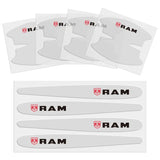 8pcs Dodge RAM Car Door Handle Bowl Wrist Transparent Protector Anti-collision Decal