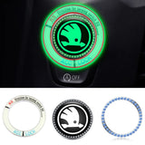 Skoda Luminous Car Engine One-click Start Stop Button Cover Sticker