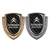 Citroen Metal Carbon Fiber Shield Car Rear Sticker Auto Window Emblem Badge Decal