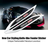 2pcs Honda Mugen Logo Metal Car Sider Fender Sticker Emblem Badge
