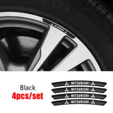 4pcs/set 9cm Mitsubishi Aluminum Alloy Car Wheel Rim Tyre Sticker