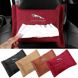 Jaguar Suede Car Tissue Box Holder Seat Back Hanging Napkin Storage Bag