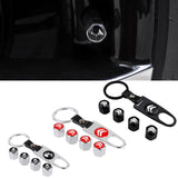 4pcs/set Citroen DS Car Air Valve Stem Cap Auto Tyre Valve Covers with Keychain