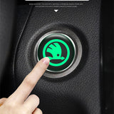 Skoda Luminous Car Engine One-click Start Stop Button Cover Sticker