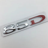 Tesla 75D 85D 90D 100D Letter Metal Car Rear Sticker Decal Emblem Badge