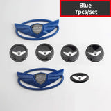 7pcs Hyundai GENESIS ABS Car Front Emblem Rear Badge Steering Wheel Sticker Wheel Center Hub Sticker
