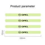 4pcs Opel Luminous Car Door Bumper Strip Anti-collision Protection Sticker
