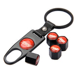 4pcs/set Subaru STI Car Air Valve Stem Cap Auto Tyre Valve Covers with Keychain