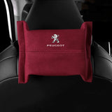 Peugeot Suede Car Tissue Box Holder Seat Back Hanging Napkin Storage Bag
