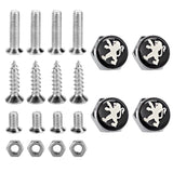 4pcs/set Peugeot Logo Stainless Steel Car License Plate Bolts