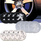4pcs/set 56mm Peugeot Car Wheel Center Hub Sticker Decal