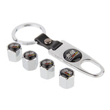 4pcs/set Honda Mugen Logo Car Air Valve Stem Cap Auto Tyre Valve Covers with Keychain