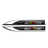 2pcs Mitsubishi Ralliart Logo Metal Car Sider Fender Sticker Emblem Badge