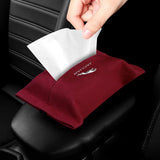 Jaguar Suede Car Tissue Box Holder Seat Back Hanging Napkin Storage Bag
