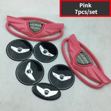 7pcs Hyundai GENESIS ABS Car Front Emblem Rear Badge Steering Wheel Sticker Wheel Center Hub Sticker