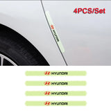 4pcs Hyundai Luminous Car Door Bumper Strip Anti-collision Protection Sticker