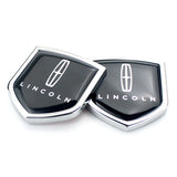 2PCS Lincoln Metal Car Rear Sticker Shield Trunk Emblem Badge Decal