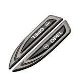 2pcs Opel Metal Car Side Fender Emblem Sticker Decal