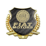 Fiat Metal Carbon Fiber Car Rear Sticker Shield Trunk Emblem Badge Decal