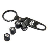 4pcs/set Infiniti Car Air Valve Stem Cap Auto Tyre Valve Covers with Keychain