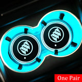2pcs Buick Logo Car Water Coasters 7-color LED Light Cup Mat Holder