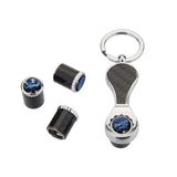 4pcs/set Ford Logo Carbon Fiber Car Air Valve Stem Caps Auto Tyre Valve Covers with Wrench