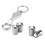 4pcs/set Skoda Logo Car Air Valve Stem Caps Auto Tyre Valve Covers with Wrench