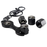 4pcs/set Ford Mustang Wolf Logo Car Air Valve Stem Cap Auto Tyre Valve Covers with Wrench