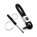 Nissan Logo PU Leather Braided Rope Car Keychain