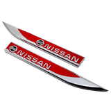 2pcs/set Nissan Nismo Metal Car Fender Side Sticker Emblem Badge Decal