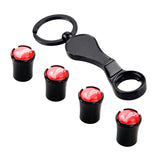 4pcs/set Ford Mustang Shelby ST SVT Logo Car Air Valve Stem Caps Auto Tyre Valve Covers with Wrench