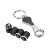 4pcs/set Renault Logo Carbon Fiber Car Air Valve Stem Caps Auto Tyre Valve Covers with Wrench