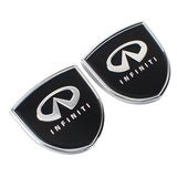 2PCS Infiniti Metal Car Side Sticker Auto Emblem Badge Decal