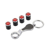 4pcs/set Subaru STI Logo Carbon Fiber Car Air Valve Stem Caps Auto Tyre Valve Covers with Wrench
