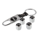 4pcs/set Jeep Car Air Valve Stem Cap Auto Tyre Valve Covers with Keychain